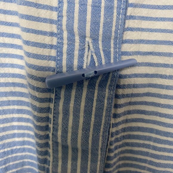 Ali Miles Tunic Top Womens 2X Blue Striped Button Front  3/4 Sleeves Lagenlook C - Picture 12 of 16